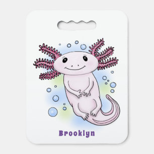 Adorable pink axolotl cartoon seat cushion