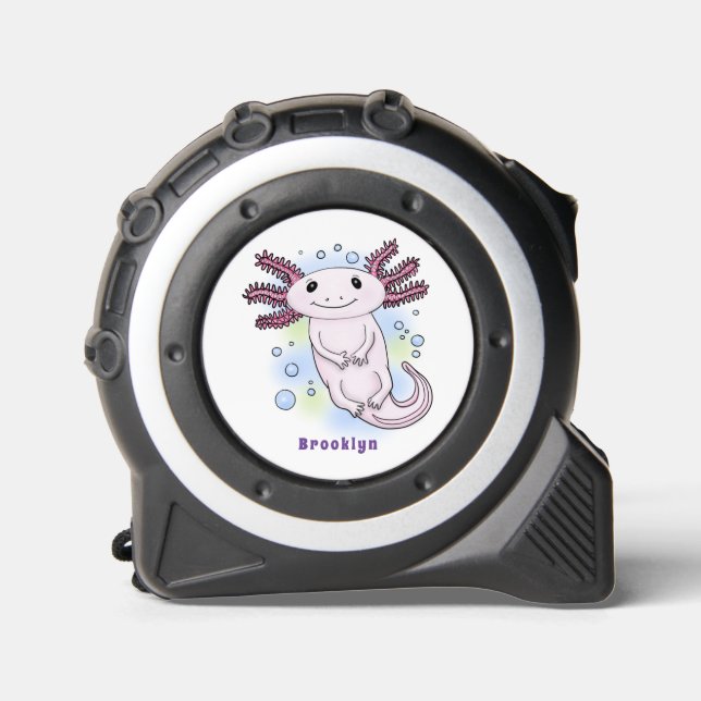 Adorable pink axolotl cartoon tape measure (Front)