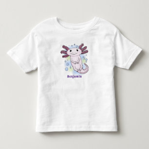 Adorable pink axolotl cartoon toddler t-shirt