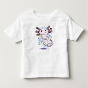 Adorable pink axolotl cartoon toddler t-shirt