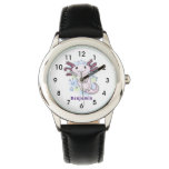 Adorable pink axolotl cartoon watch