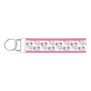 Adorable pink axolotl cartoon wrist keychain