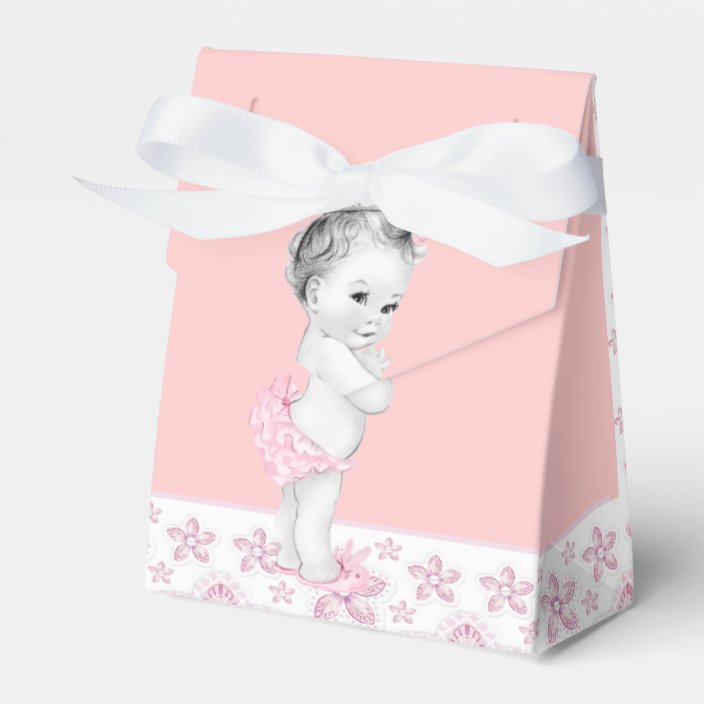 Adorable Pink Baby Shower Favor Boxes