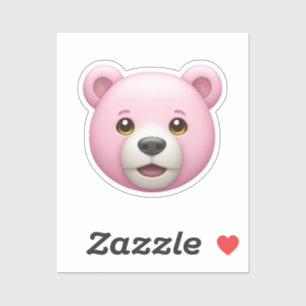 Adorable Pink Bear Emoji Sticker