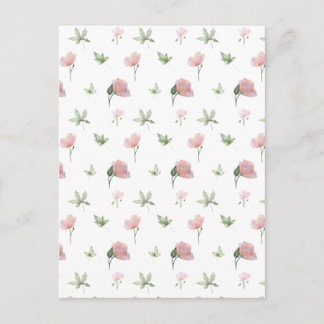 Adorable Pink Blooms Spring Floral Greeting Card. Postcard