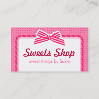 Adorable Pink Bow Sweets Crafts Business Card