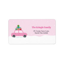Adorable Pink Car with Christmas Gifts in Pink