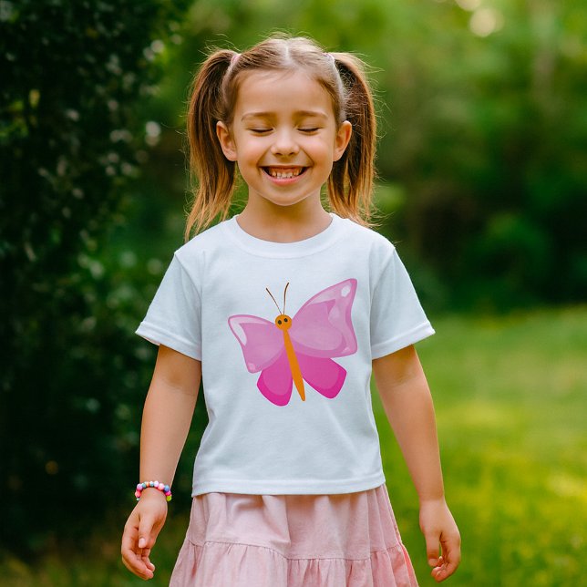 Adorable Pink Cartoon Butterfly  T-Shirt (Creator Uploaded)