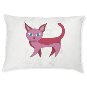 Adorable Pink Cat and Kitten Doodles Duvet Cover Pet Bed