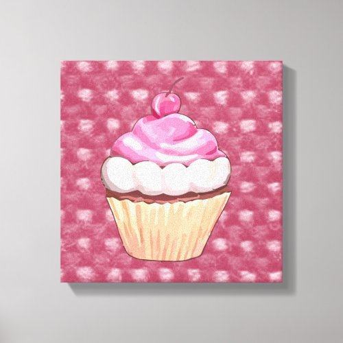 Adorable Pink Cupcake Canvas Print