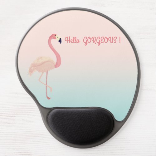 Adorable Pink Flamingo_ Hello Gorgeous Gel Mouse Pad