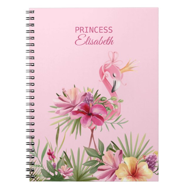 Adorable Pink Flamingo Notebook (Front)