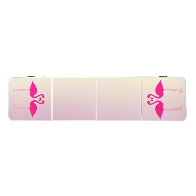 Adorable Pink Flamingos In Love Beer Pong Table (Top)
