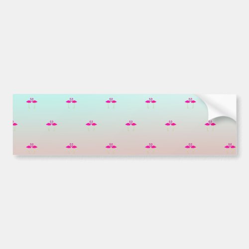 Adorable Pink Flamingos In Love Bumper Sticker