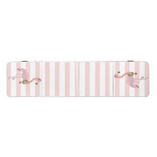 Adorable Pink Flamingos,Santa Hat, Stripes Beer Pong Table