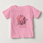Adorable Pink Floral Pumpkin Autumn Baby Girl  Baby T-Shirt