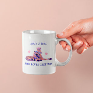 Adorable Pink Heart Feline Animal Print Mom Cub Coffee Mug
