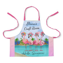 Adorable Pink Hello Summer Flamingos on Beach Kids
