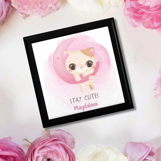 Adorable Pink Kitten Design Custom Baby Gift Box (Creator Uploaded)