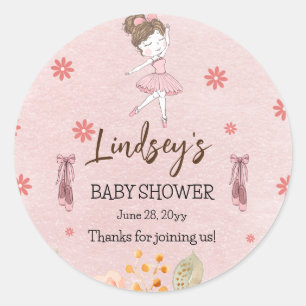Adorable Pink Little Ballerina Tutu Girl Baby Show Classic Round Sticker