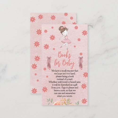 Adorable Pink Little Ballerina Tutu Girl Baby Show Enclosure Card