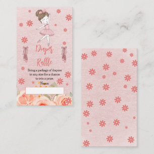 Adorable Pink Little Ballerina Tutu Girl Baby Show Enclosure Card