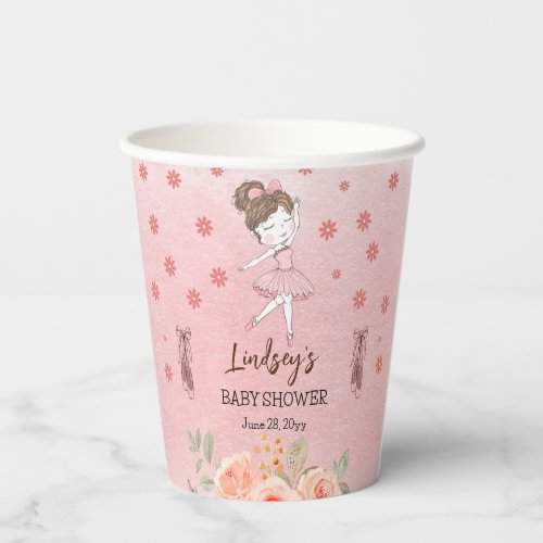 Adorable Pink Little Ballerina Tutu Girl Baby Show Paper Cups