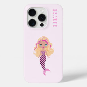 Adorable Pink Mermaid iPhone 15 Pro Case