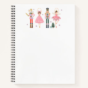 Adorable Pink Nutcracker Christmas Holiday Notebook