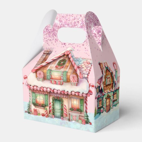 Adorable Pink Pastel Gingerbread House Favor Boxes