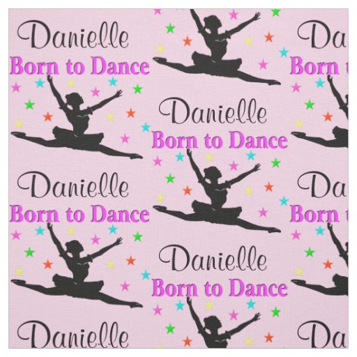 ADORABLE PINK PERSONALIZED BALLET DANCER FABRIC