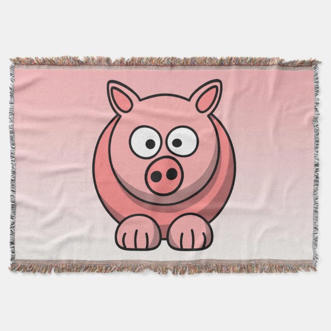 Adorable Pink Pig Throw Blanket
