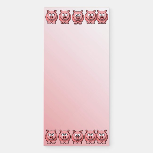 Adorable Pink Pigs Magnetic Notepad