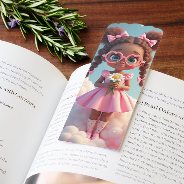🌸Adorable Pink Princess Bookmark Cute Little Girl (Book)