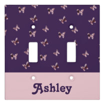 Adorable Pink Purple Beautiful Pattern Butterfly Light Switch Cover