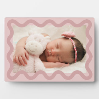 Adorable Pink Squiggly Photo Plaque