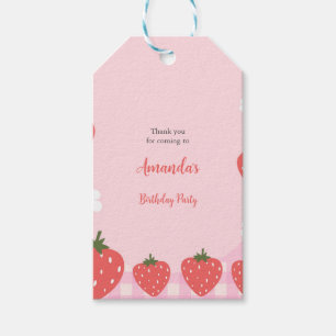 Adorable Pink Strawberry Gift Tags