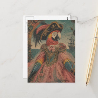 Adorable Pirate Parrot Postcard