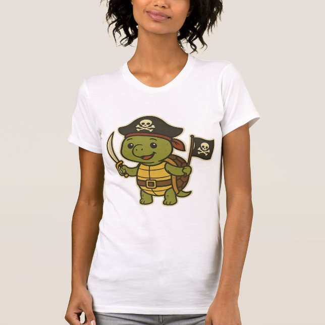 Adorable Pirate Turtle Classic T-Shirt (Front)