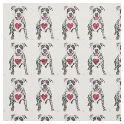 Adorable Pit Bull Fabric
