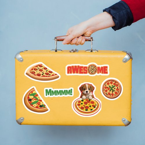 Adorable Pizza Lovers Stickers _ Personalize it