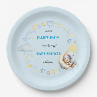 Adorable Plates for Baby Boy Shower