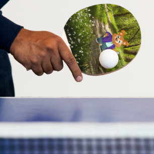 Adorable playful Cartoon dog student in a suit #1w Ping Pong Paddle