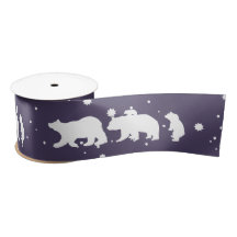 Adorable Polar Bear Family Christmas Purple
