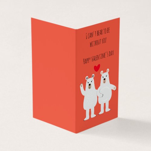 adorable polar bear pun valentines day card