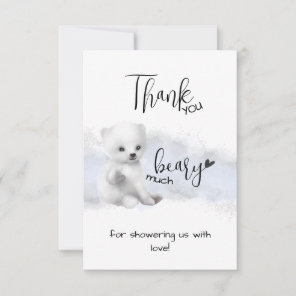 Adorable Polar bear Winter Baby Shower  Thank You Card