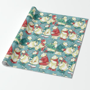 Adorable Polar Bears Wrapping Paper