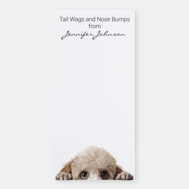 Adorable Poodle Magnetic Notepad (Front)