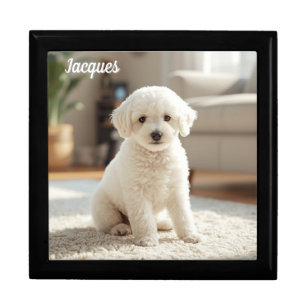 Adorable Poodle Personalized Jewelry Keepsake Box