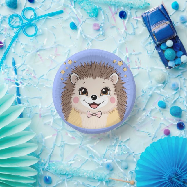 Adorable porcupine animal pet cartoon Birthday Paper Bowls (Party)